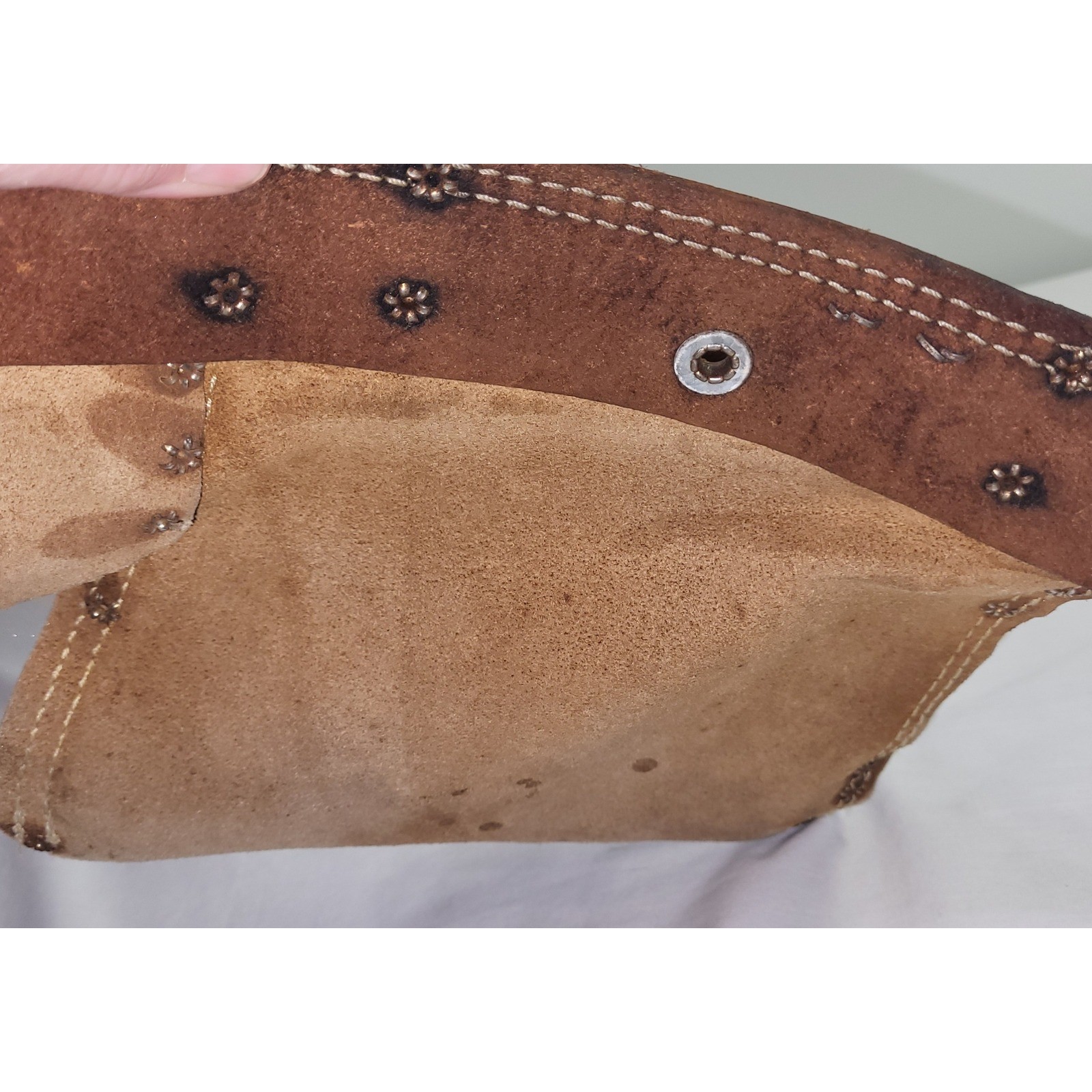 AWP Tool Belt Brown Suede Leather Multi Pouch LS-490-603-X