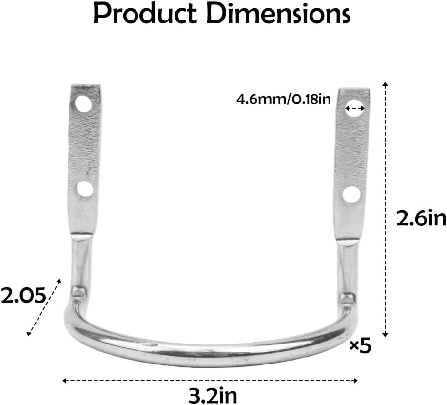 5 Pack Hammer Holder Loop Replacement U Steel Wire Wall Mount Hook, Heavy Duty H