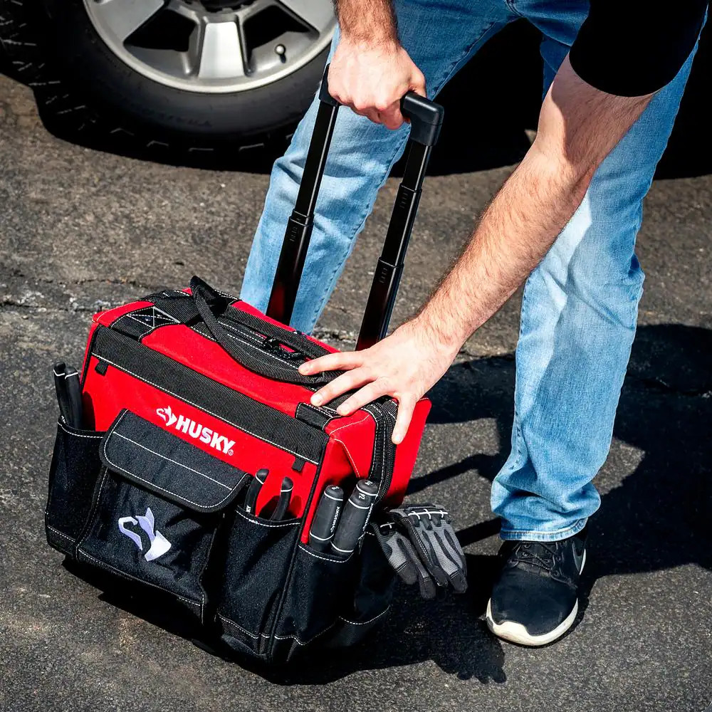 14 In. Rolling Tool Bag with Stackable 12 In. Tool Bag