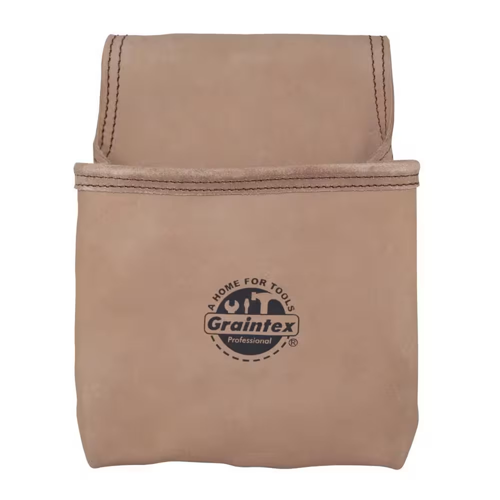 1-Pocket Top Grain Leather Nail and Tool Pouch in Beige