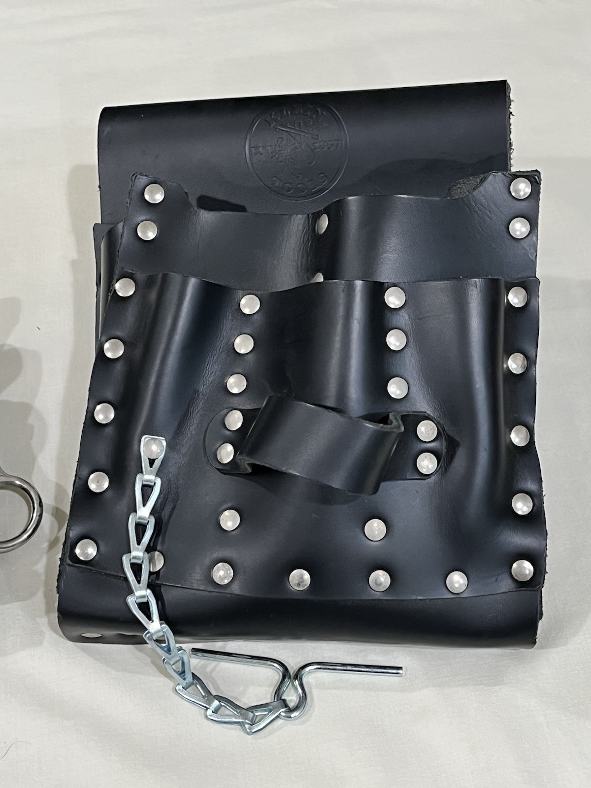 KLEIN TOOLS (MEDIUM) Electrician Leather Multi Tool Belt 7 Pocket Pouch (NEW)