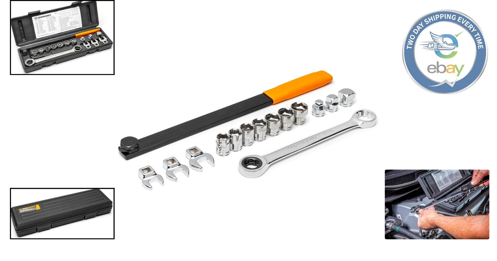 Ratcheting 15-Piece Serpentine Belt Tool Kit – Non-Sparking Silver Finish