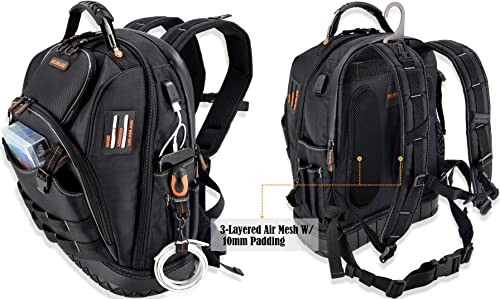 77-Pockets Electricians Tool Backpack, Tool Backpack For Men, HVAC Tools Bag Bac