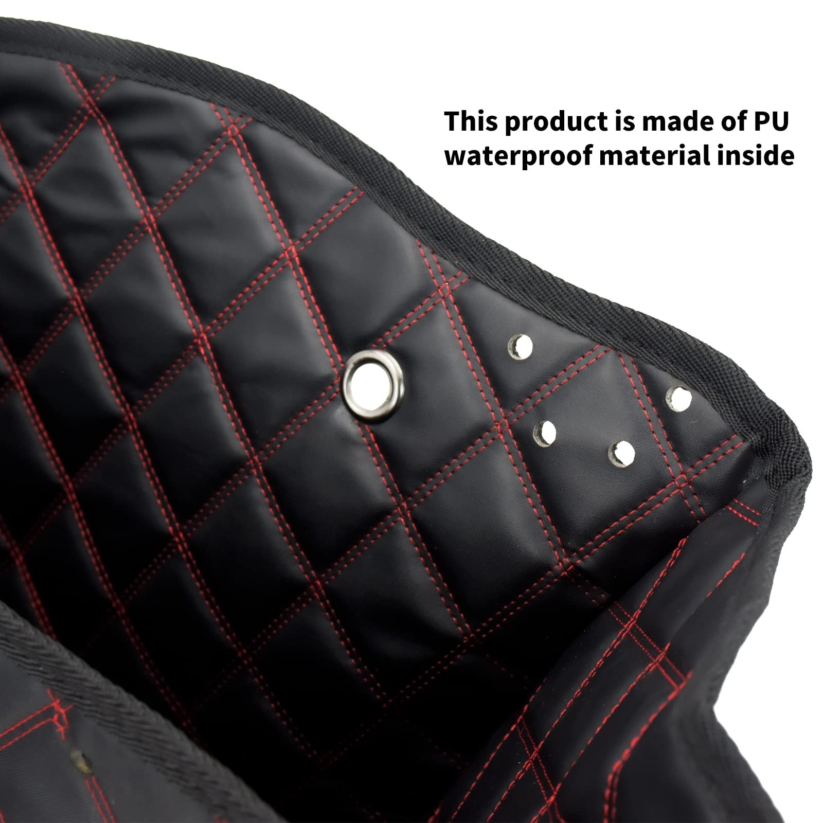 Saddlebag Liners Carpet Insert with Red Stitching for Non-Stretched Non-Taper…