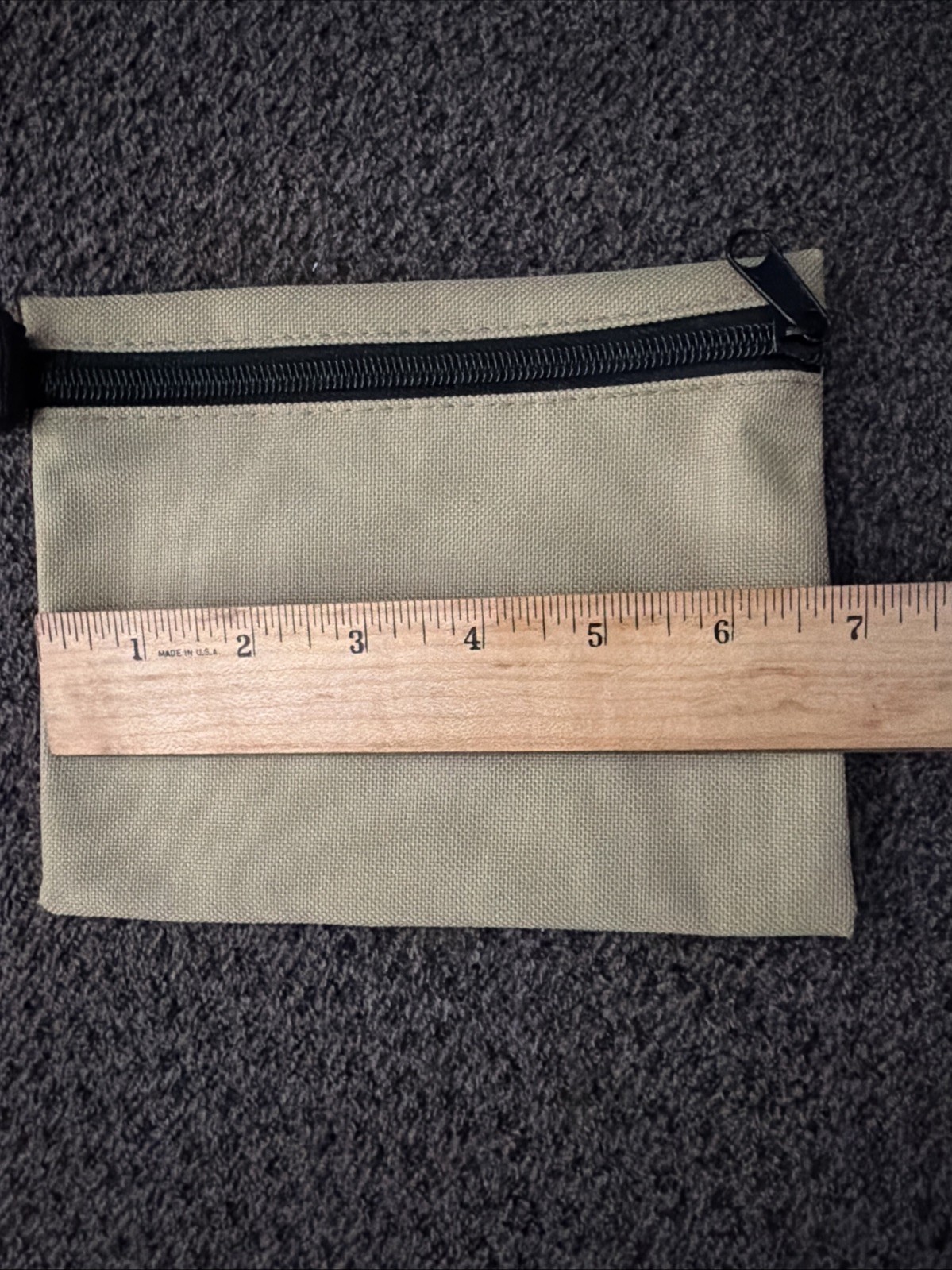 Canvas Utility Zipper Pouch Lot 5 Olive Green Tool Gear Storage Clip Bags New
