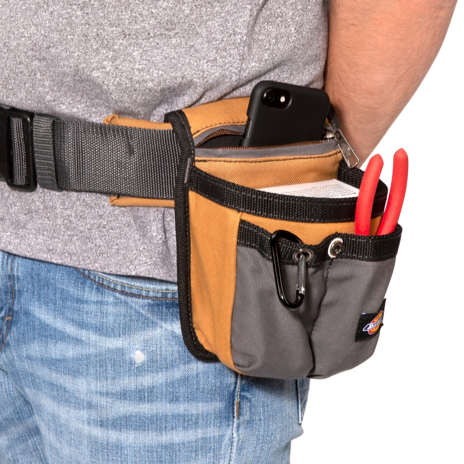 Tool Cell Phone Holder Utility Pouch Holster Gray Tan Dickies 57005