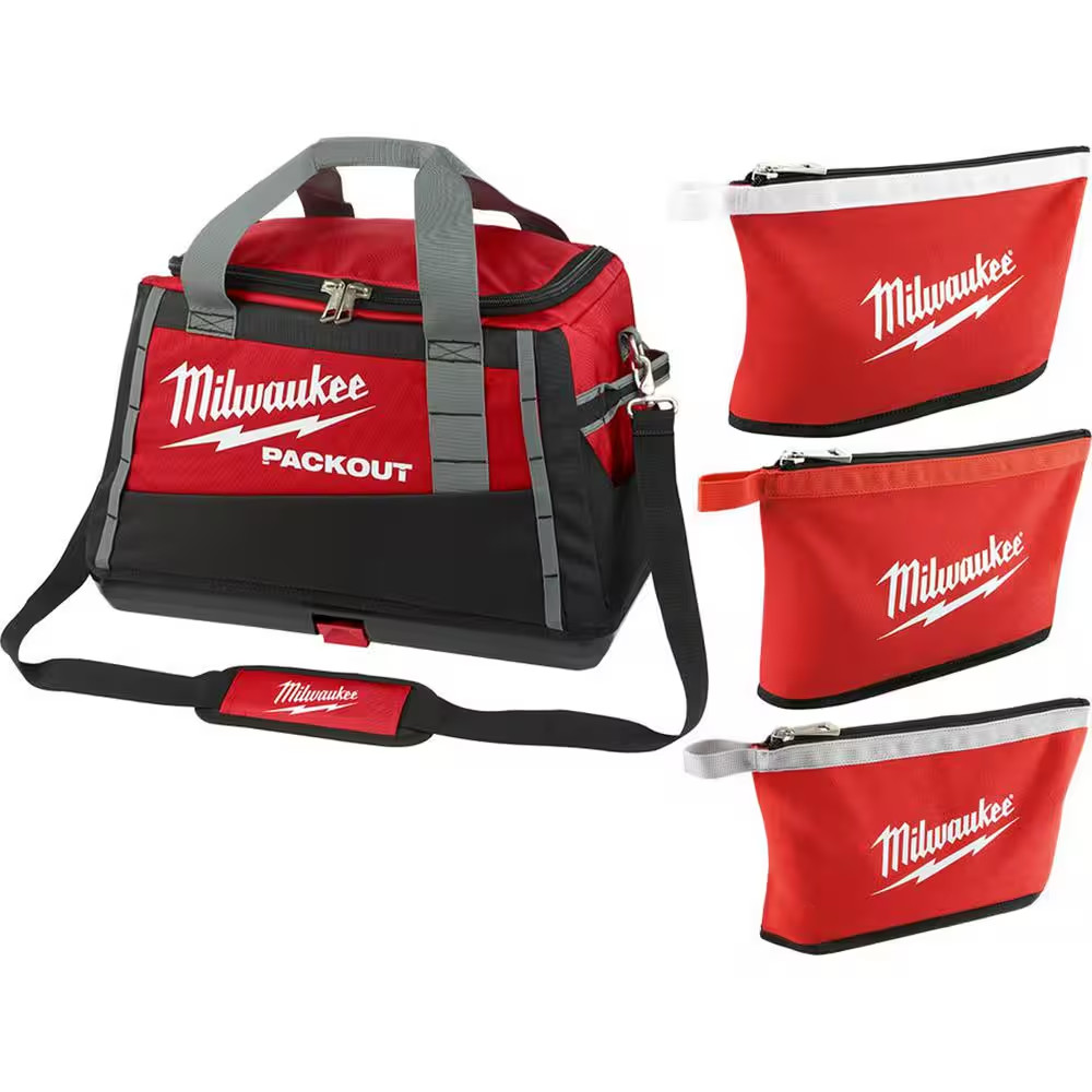20 In. PACKOUT Tool Bag/Tote with Zipper Tool Bags in Multi-Color (3-Pack)