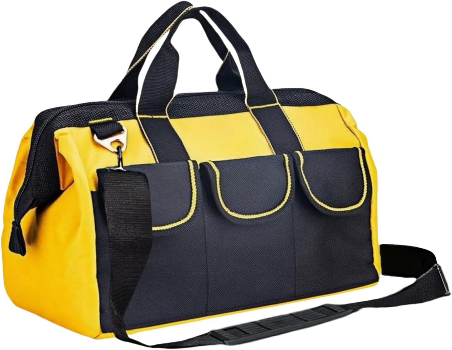 13 Inch Tool Bag for Men with Waterproof Hard Bottom, Heavy Duty Wide Mouth Tool