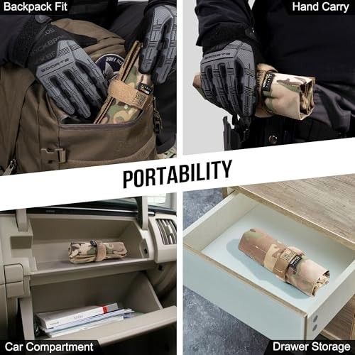 Wrench Organizer Tool Bag 12 Pocket Roll Up Pouch Portable Nylon Hook and Loop