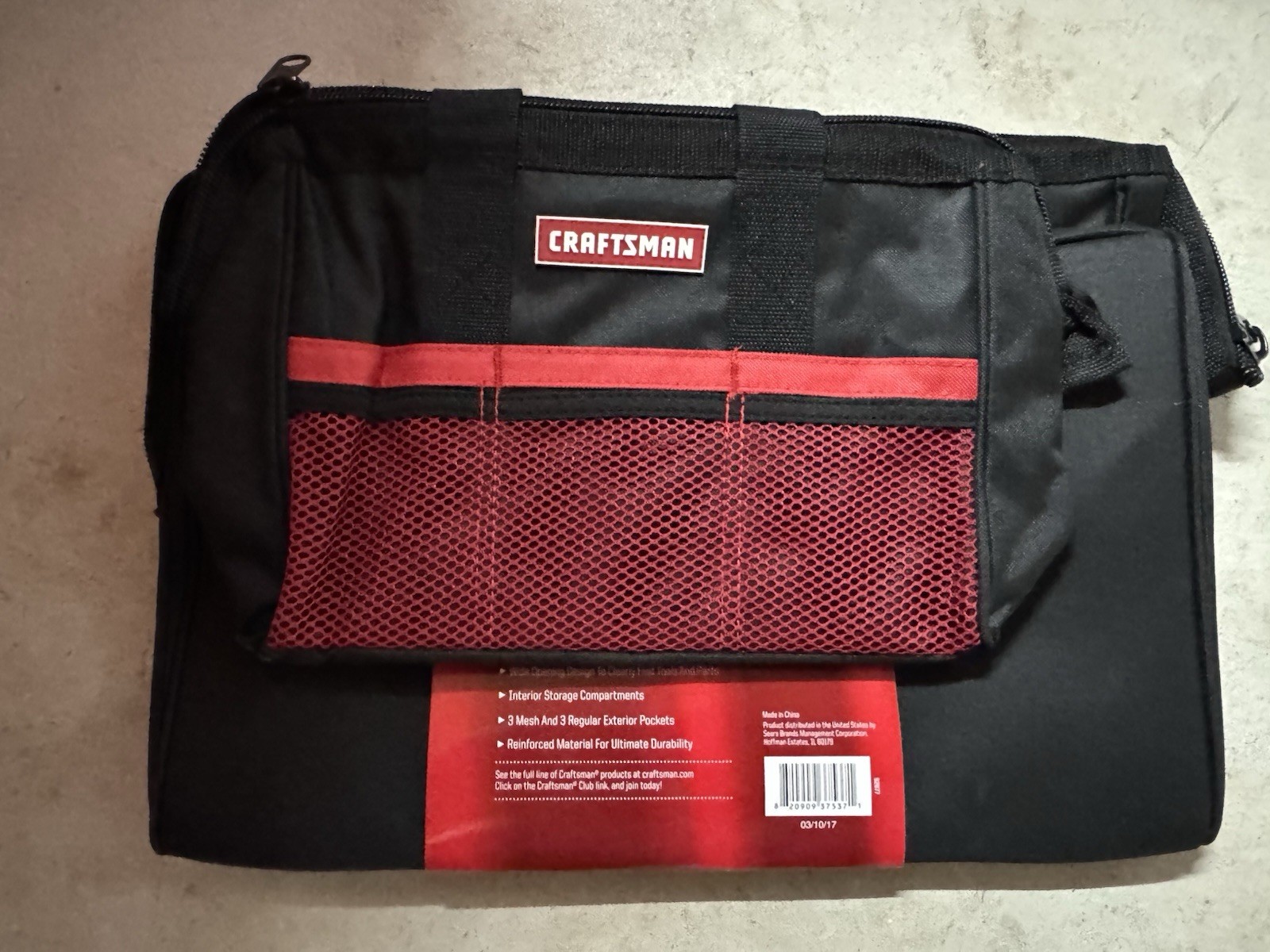 NOS Craftsman 13 Inch And 18 Inch Zippered Tool Bag Combo