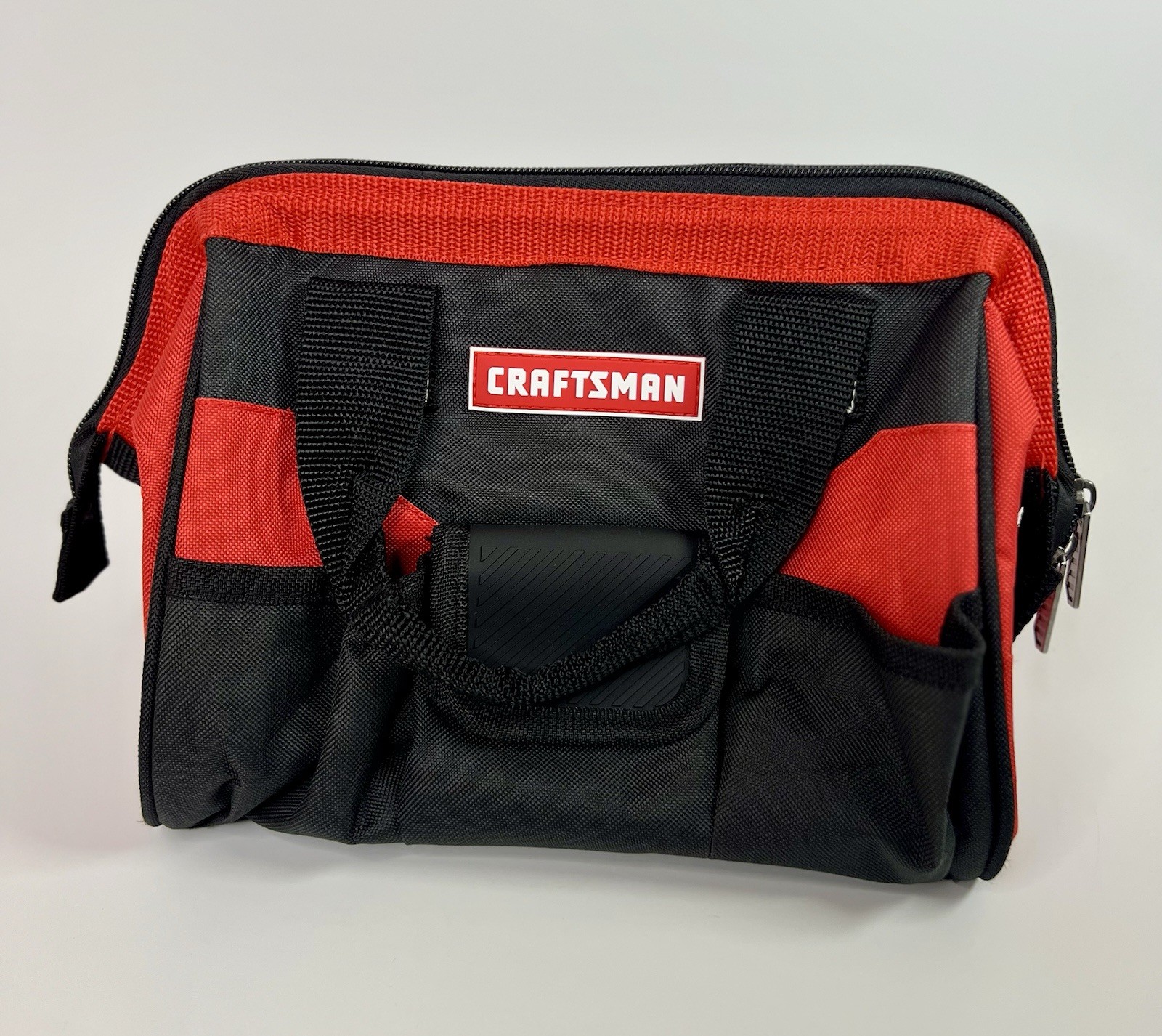 Craftsman Multi Pocket Tool Bag Soft Sided Zipper Tool Tote Red Black