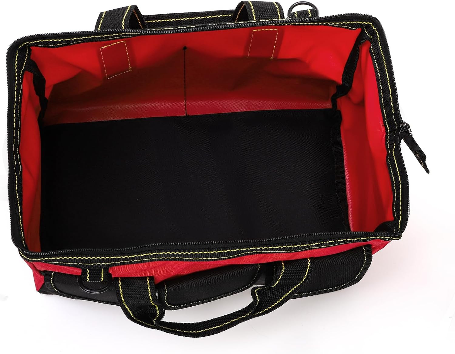 16 Inch Wide Mouth Tool Bag, Collapsible Tool Tote with Waterproof Coating and A