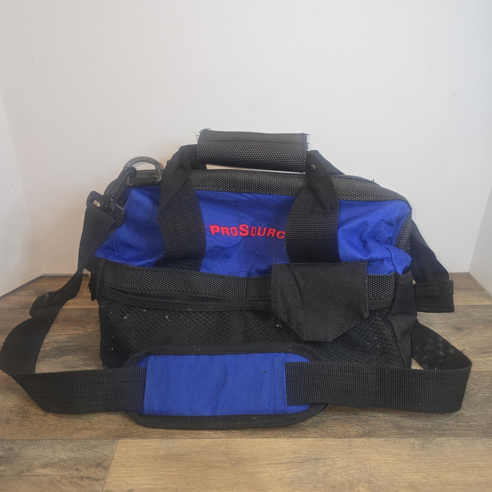 ProSource Wide-Mouth Tool Bag Multiple 16 Pockets Blue & Black 12x10x8