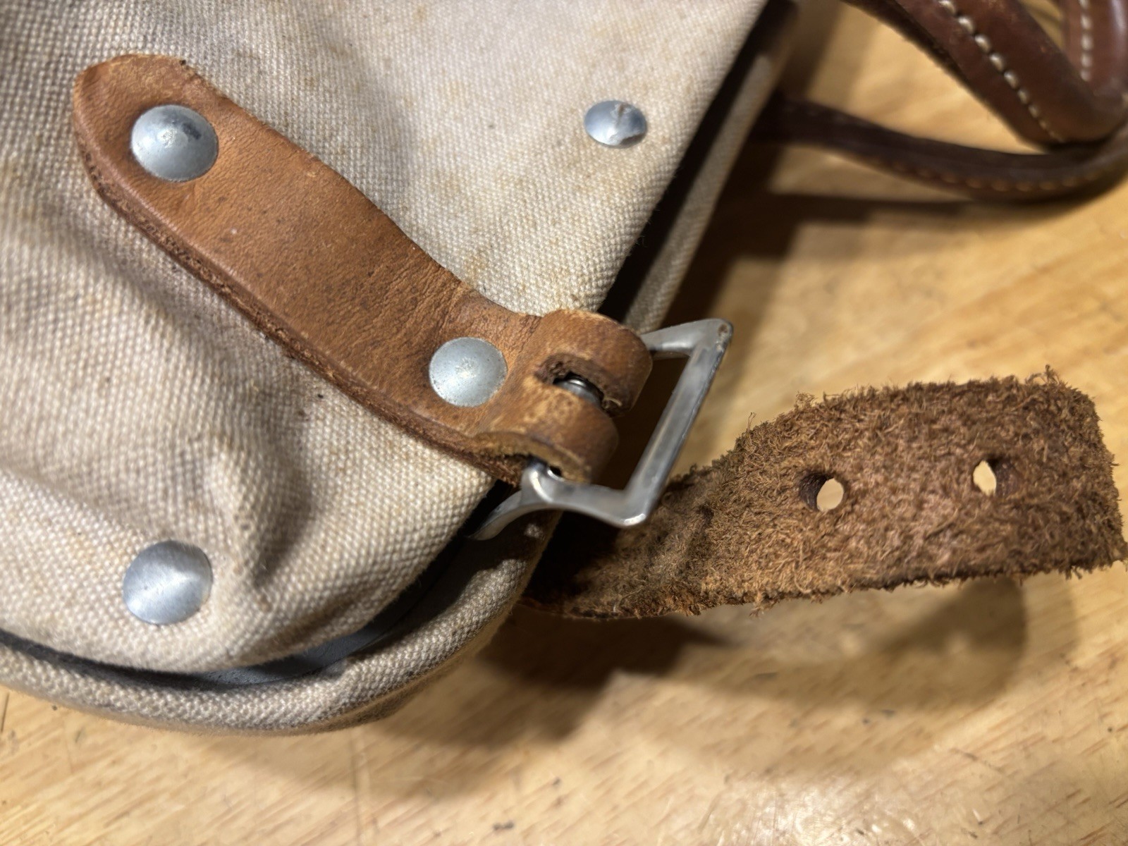 Vintage Klein Tools Lineman Bag 5102-16 Canvas Leather USA