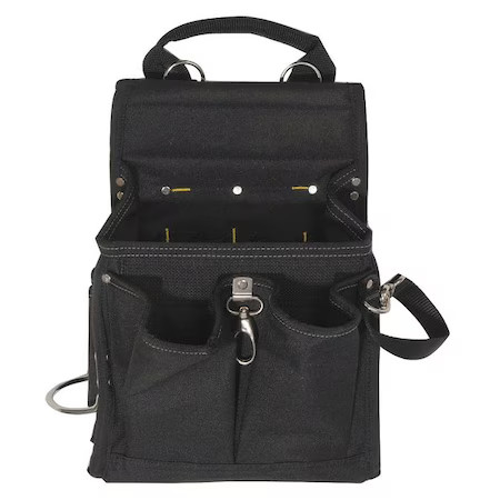 Westward 13T125 Tool Pouch, Tool Pouch, Black, Polyester, 20 Pockets