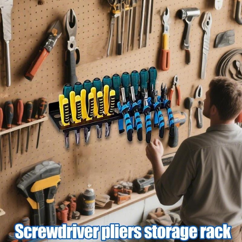 Wall Mount Tool Organizer Rack for Screwdrivers Wrench Garage Storage.