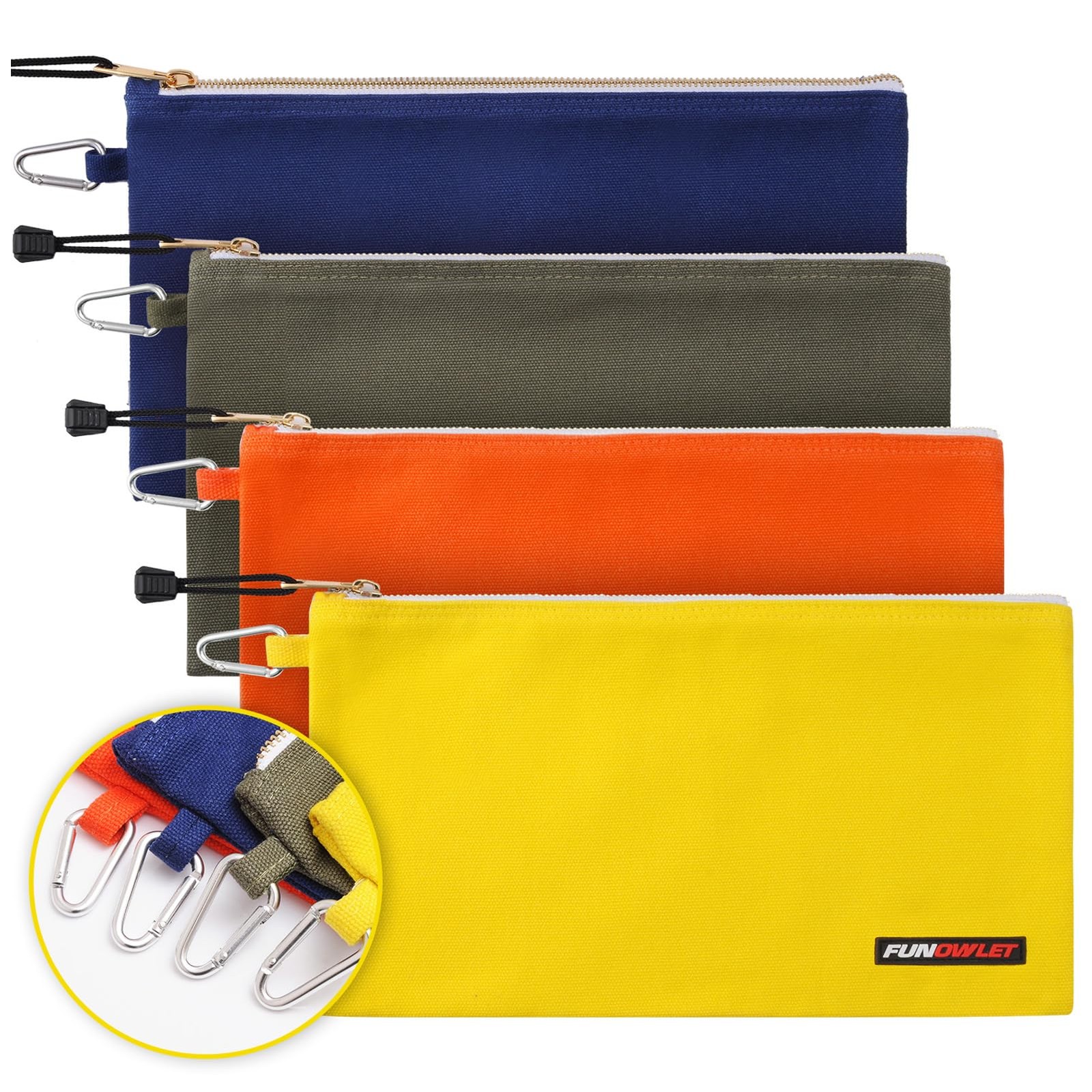 Utility Canvas Zipper Tool Bag – Heavy Duty Tools Pouch with Carabiner, Multi…