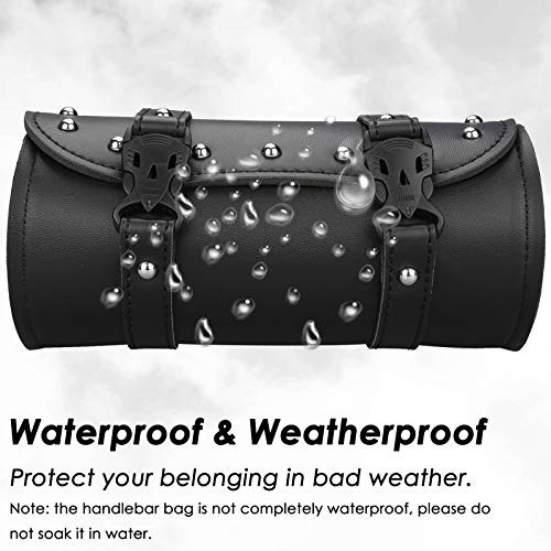 Motorcycle Tool Bag, Motorcycle Fork Bag PU Leather Universal Medium Black
