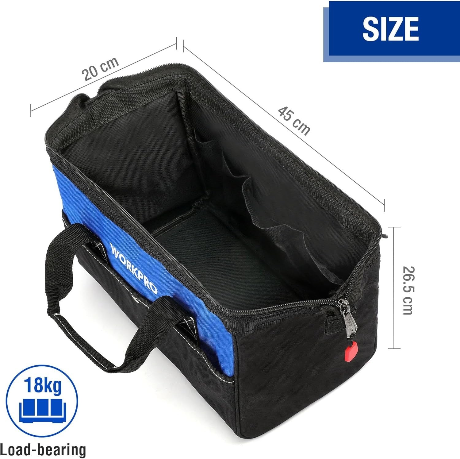 Versatile 18-Inch Close Top Storage Tool Bag – Heavy Duty for Trade and Home Use