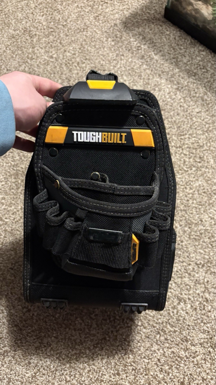TOUGHBUILT Medium Tool Bag Black Fabric, Multiple Pockets, Removable Insert