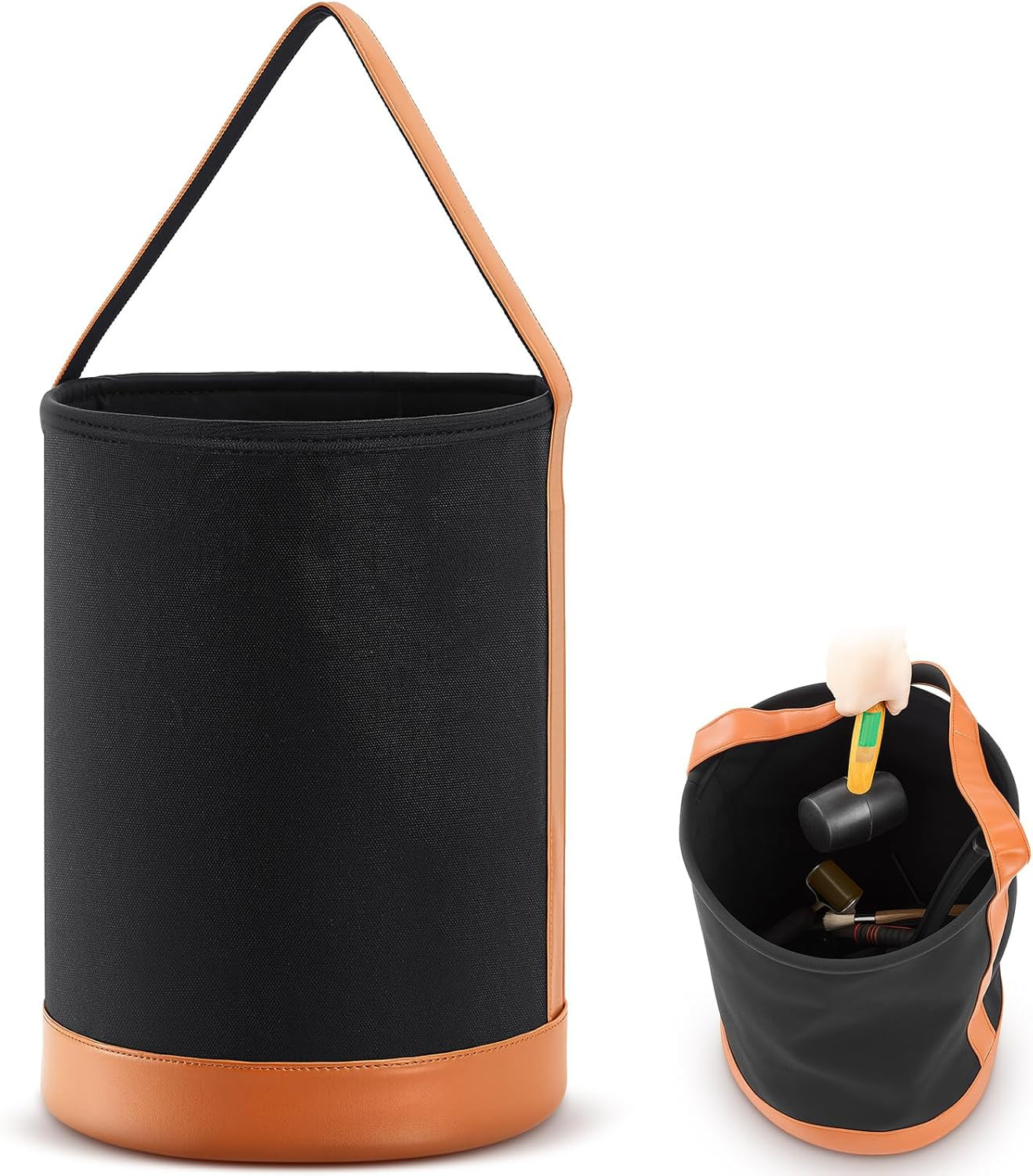 Canvas Bucket Tool Bag 17″ X 12″ Flame-Resistant Tool Bucket Made of No. 4 Canv