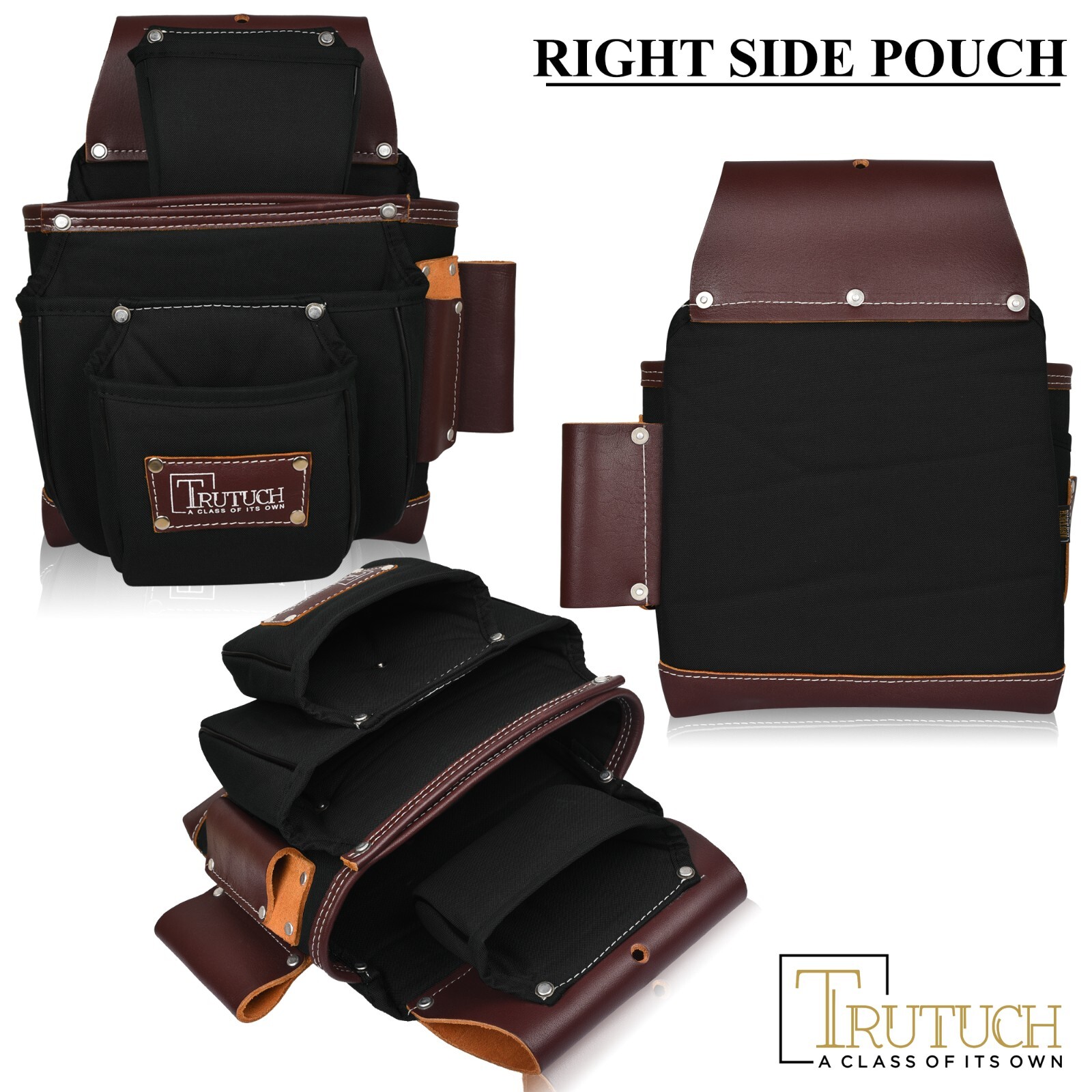 TRUTUCH Nylon and Leather Tool Belt with Leather Work Suspender | Electrician