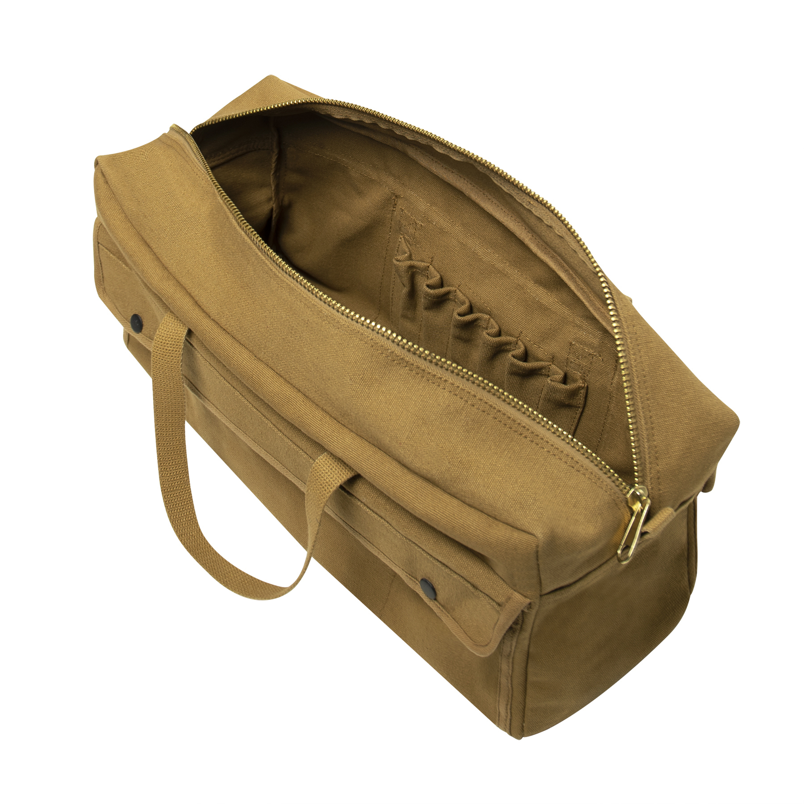 Coyote Brown Military Style Heavy Duty Canvas Tool Bag w/ Brass Zipper 19″X9″X6″