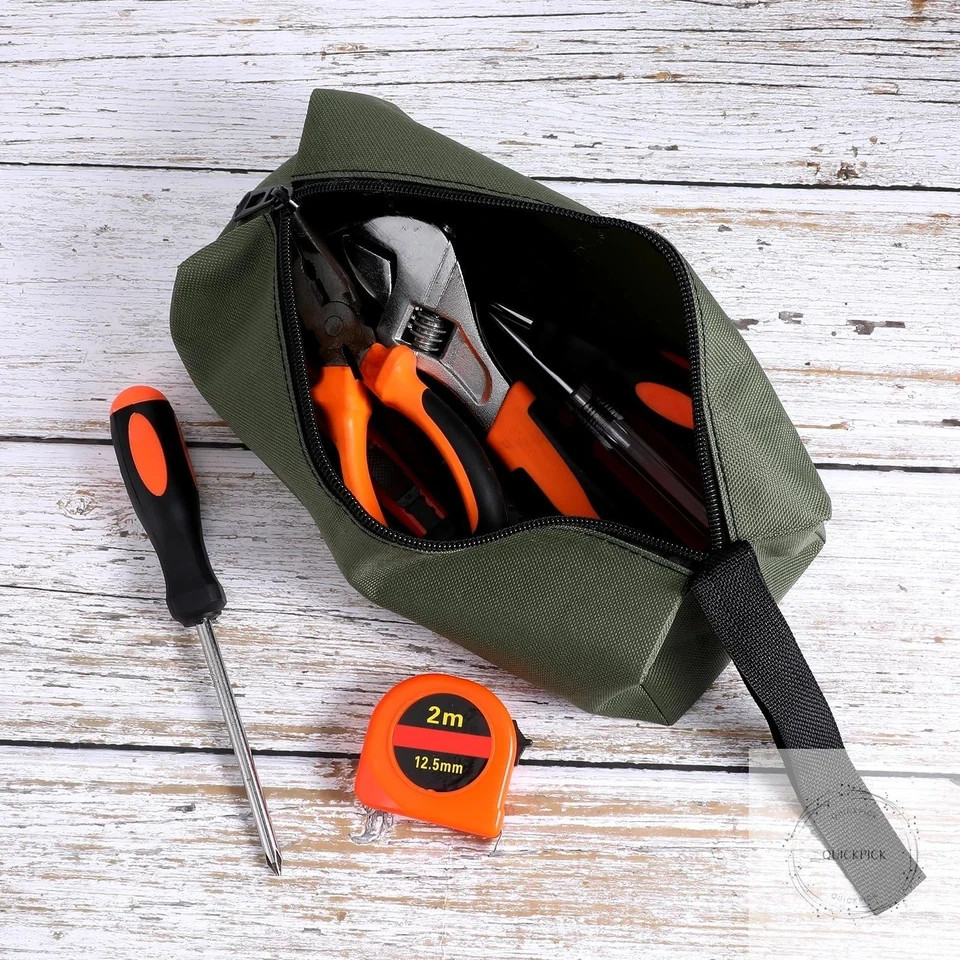 2 Pack Canvas Tool Pouch with Zipper, Tool Pouch Bag, Multi-Purpose Small Zipper