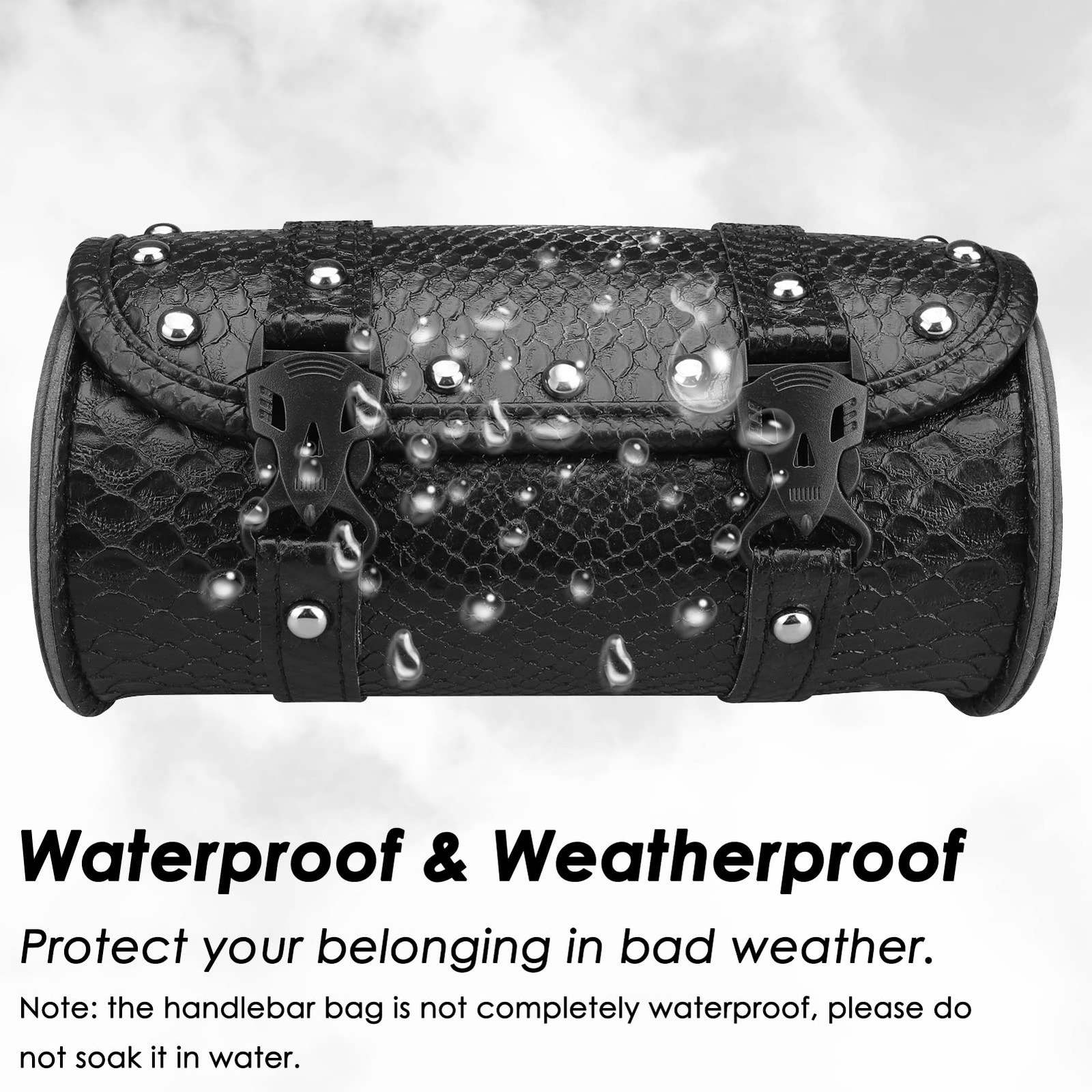 Motorcycle Tool Bag, Motorcycle Fork Bag PU Leather Universal Saddlebag Front…