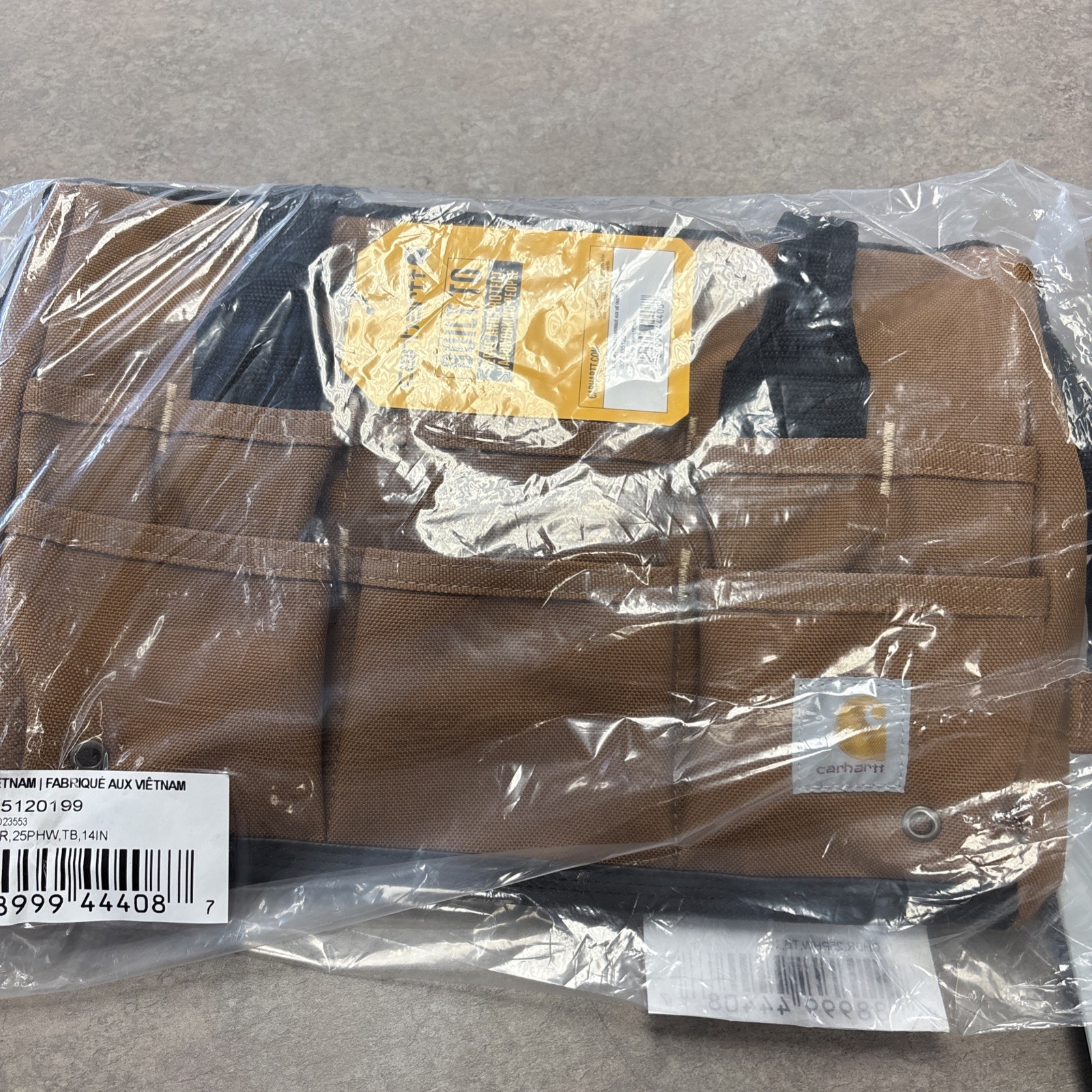 New Carhartt 14-INCH MOLDED BASE HEAVYWEIGHT/DUTY TOOL BAG Brown Water Resistant