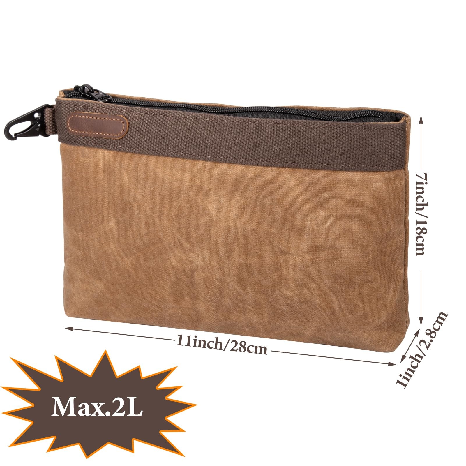 Hamks Waxed Canvas Tool 12 inches, Multi-color (Green, Khaki, Gray,Brown )