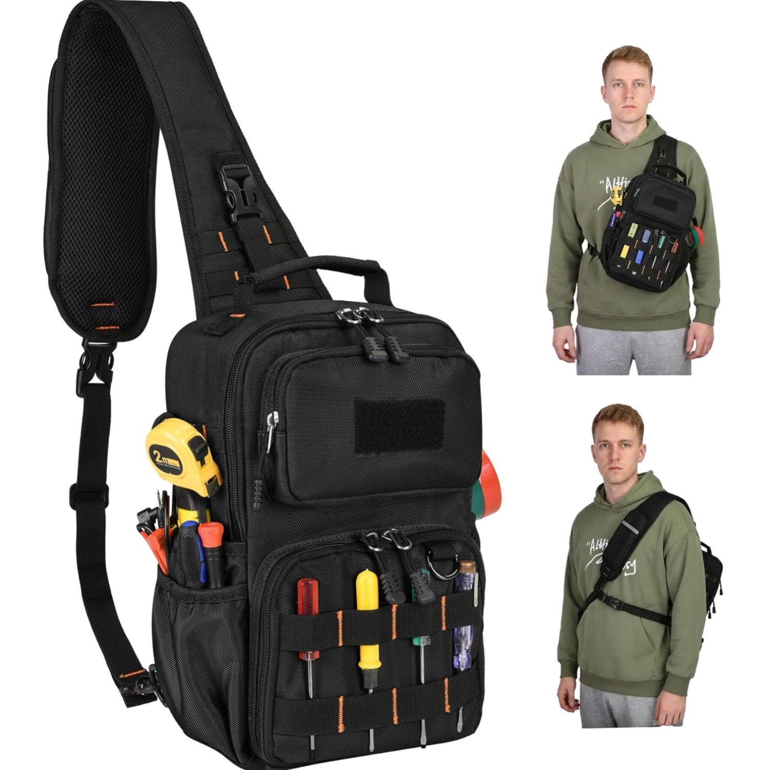 Electrician HVAC Tool Chest Bag Waterproof 15 Pocket Pouch for DIY Professionals