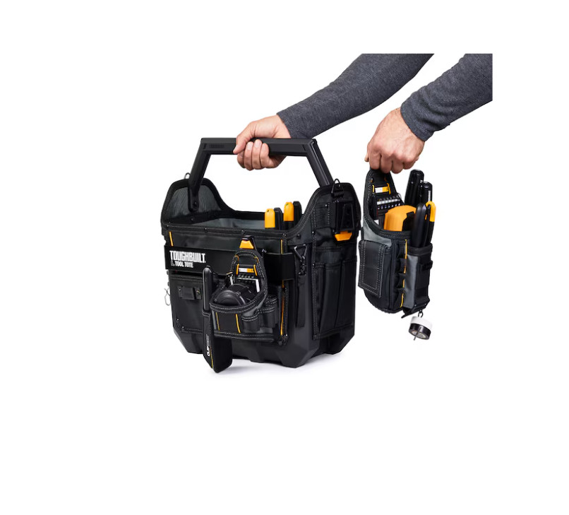 TOUGHBUILT Large Black Polyester 16-in W x 11.02-in D x 13.78-in L Tool tote