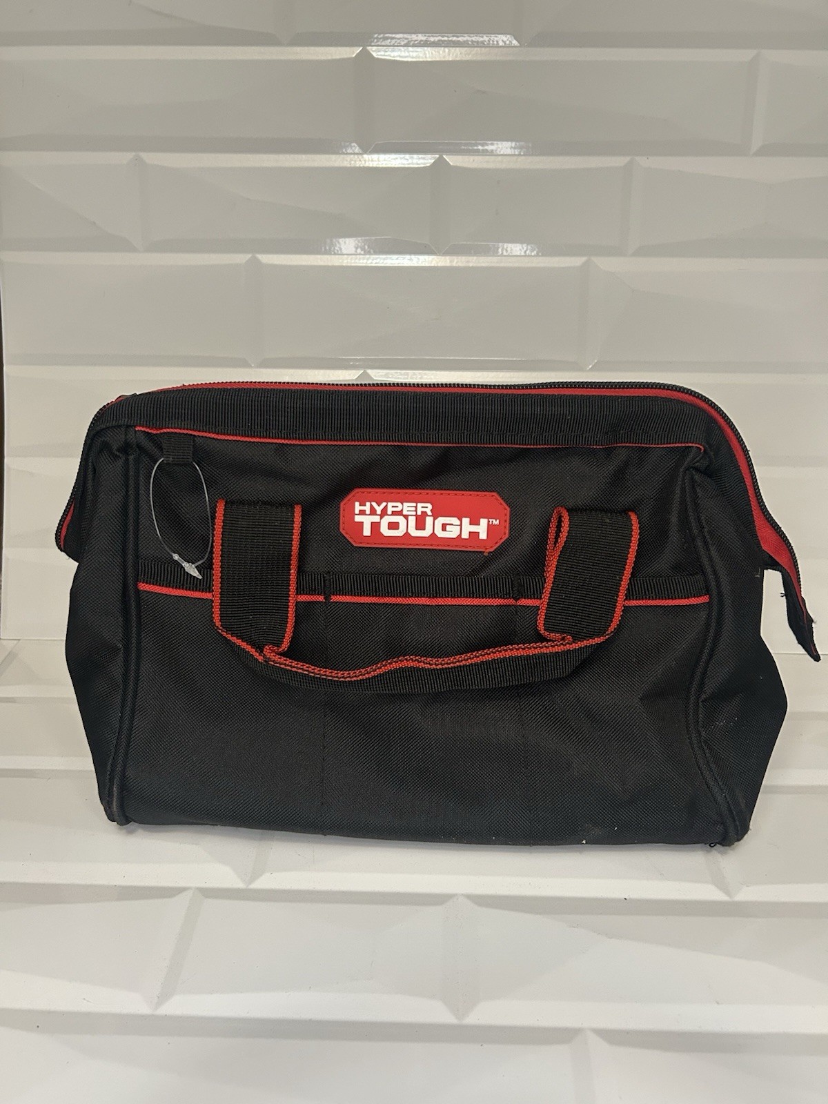 Hyper Tough 12-inch Polyester Tool Bag, with Full-Length Zipper and Double Strap