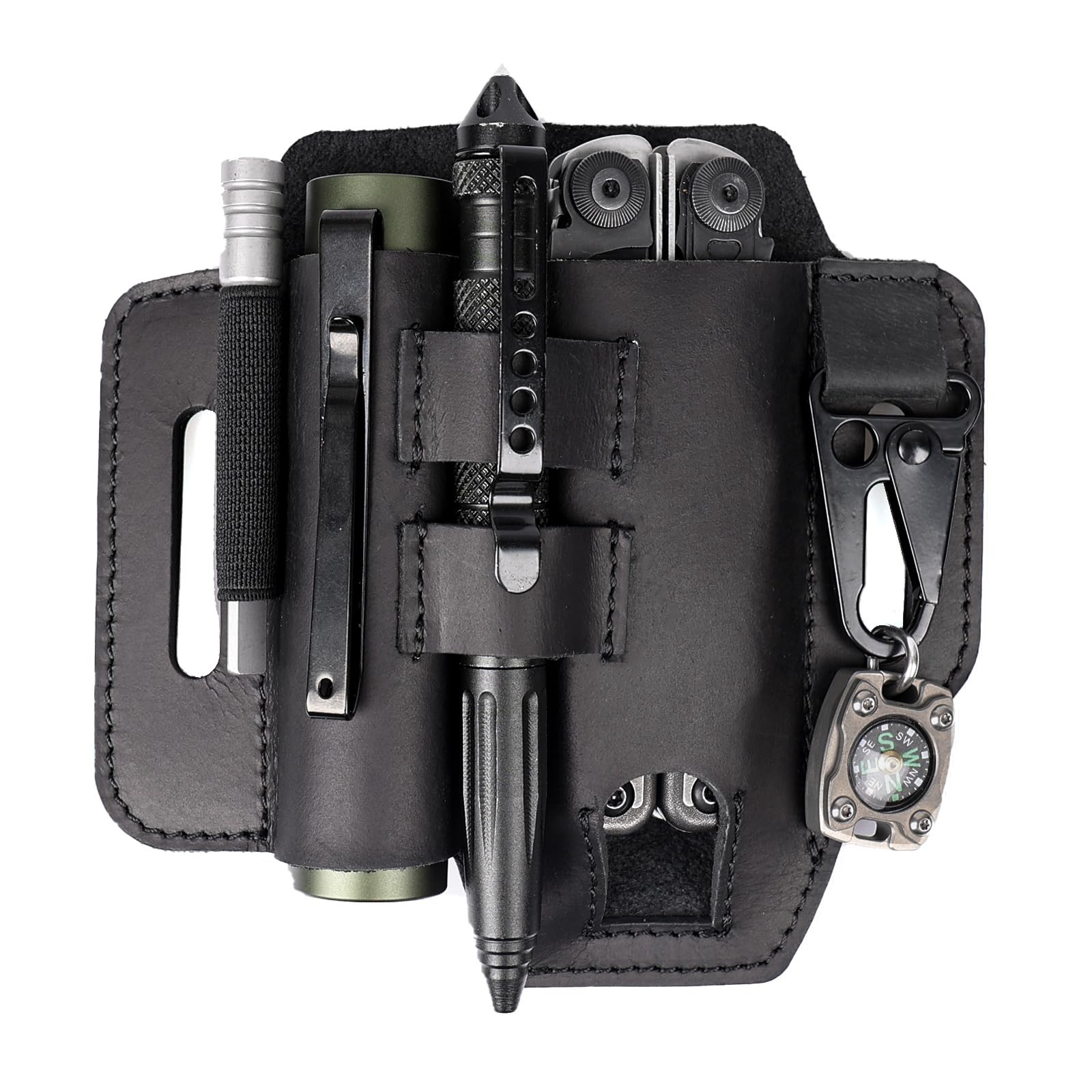Multitool Sheath for Belt – EDC Belt Organizer – Leather Multitool Holster wi…