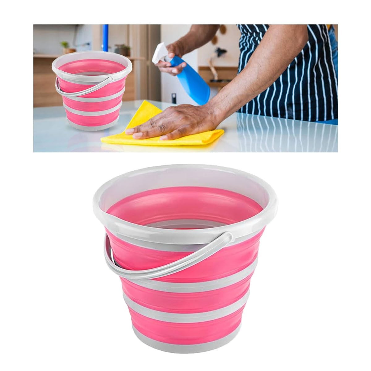 Collapsible 10L Folding Bucket for Car Wash, Camping, and Garden Use