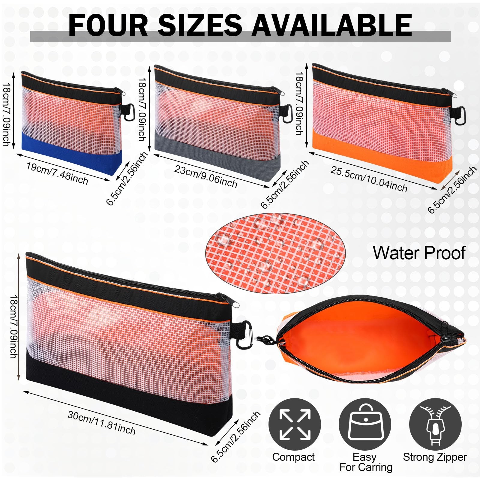 16 Pcs Zipper Clear Tool Bag Bulk Small Tool Bag, Heavy Duty Clear Pouch, Mul…