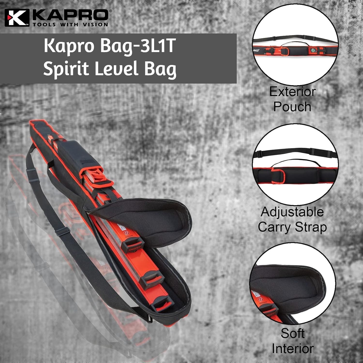 3l1t Level Bag Carry Case For 3 Levels+ 1 Toolbox Level Durable Nylon Carry Case