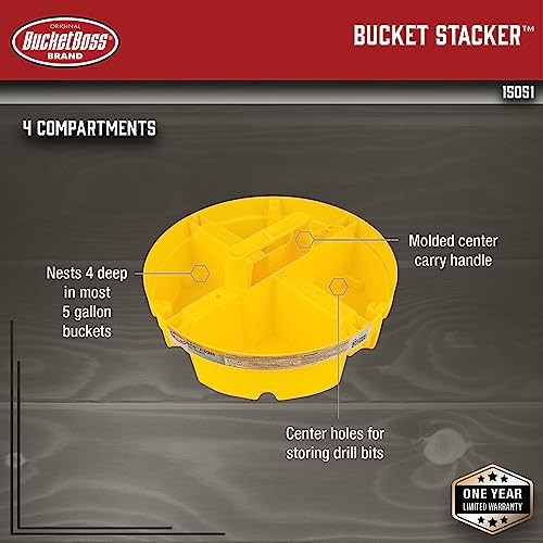 Bucket Boss – Stacker Small Parts 1 Count (Pack of 1), Yellow