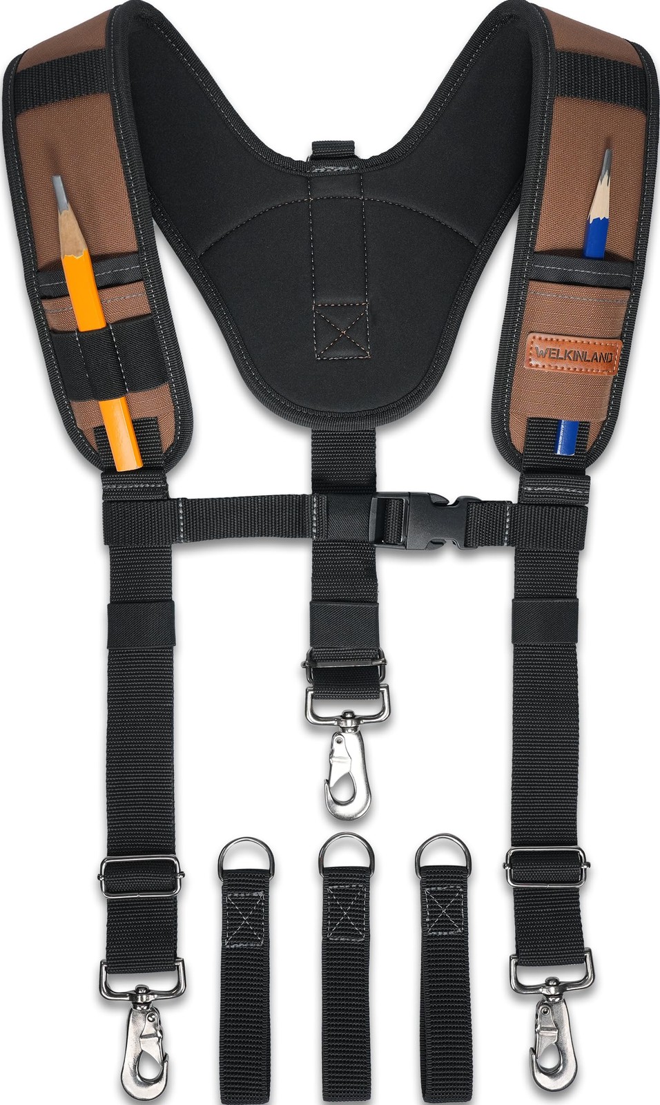 Heavy Duty Padded Tool Belt Suspenders Adjustable RipStop Construction