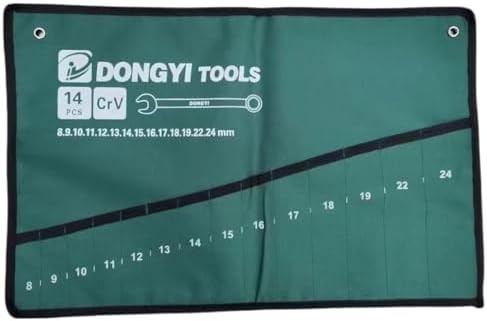 2 Pack Wrench Roll Up Pouch Wrench Set Roll Organizer 14 Pocket Slot Canvas Tool