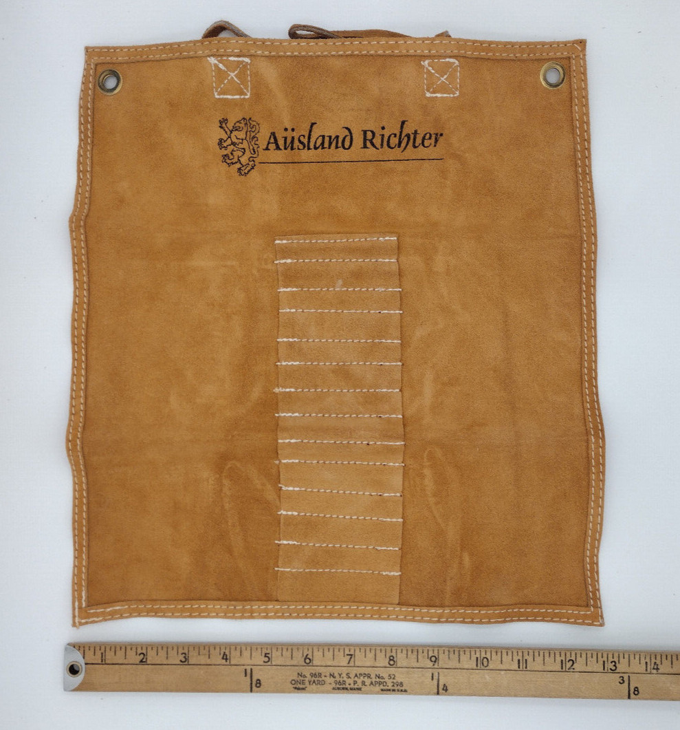 Leather Roll Up Pouch For Drill Bits or Screw Drivers. Ausland Richter. NOS