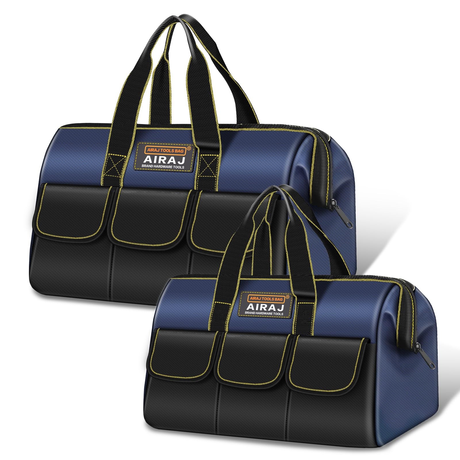 Tool Bag 2-Pack Set | 18″ & 16″ Portable Tool Storage Bag | Wide Mouth Tool B…