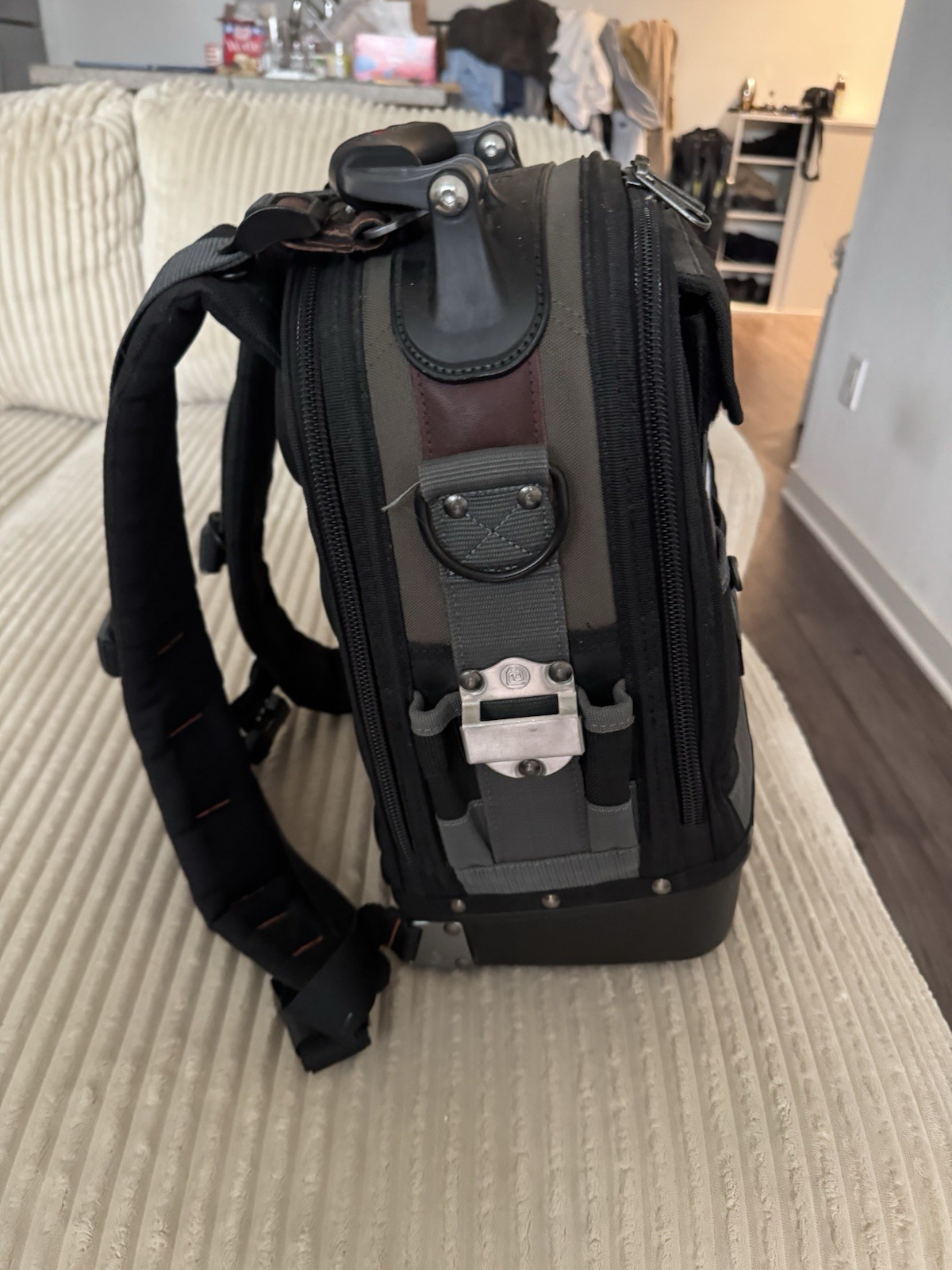Veto Pro Pac Tech Pac MC Tool Backpack w/ Handle, Black/Gray