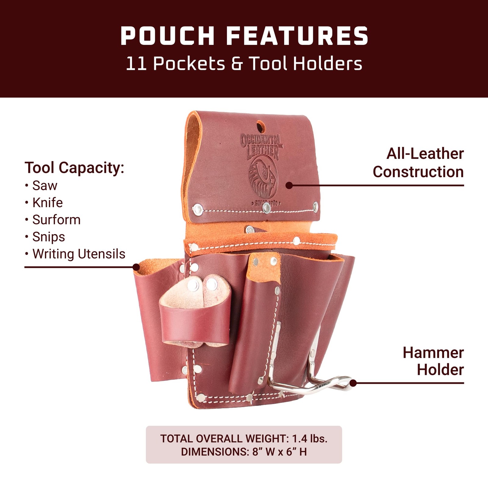 Pro Drywall Pouch – 11 Pockets & Tool Holders – Made in USA