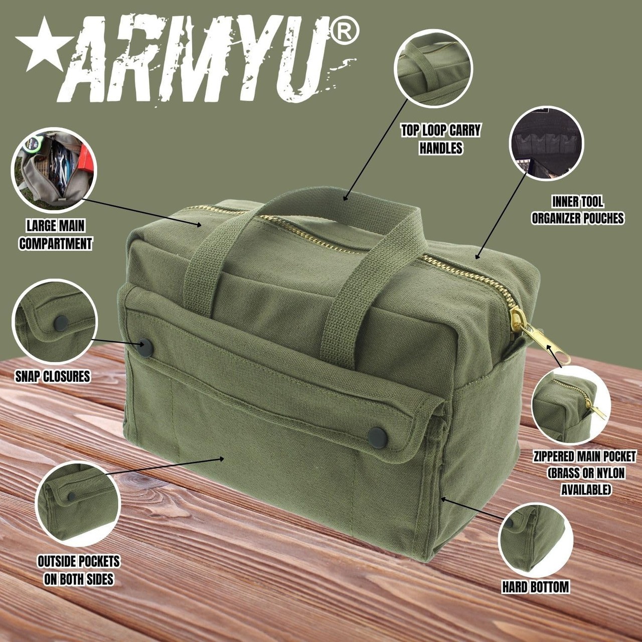 Heavy Duty Canvas Tool Bag Tactical Field Bag General Purpose Storage Bag