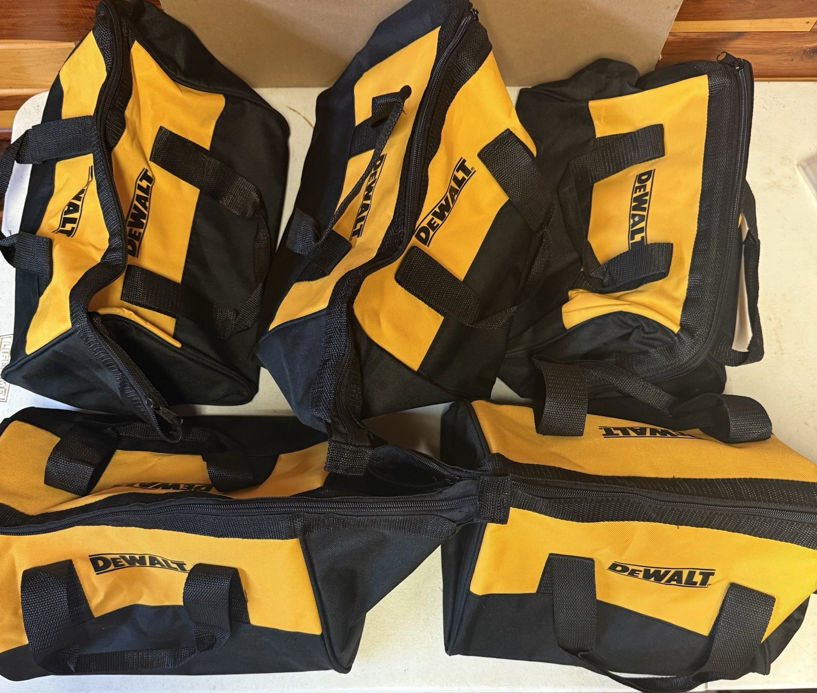 Dewalt 12″ X 8″ X 7″ Heavy Duty Nylon Small Tool Bag Tote Carrying Case LOT OF 5