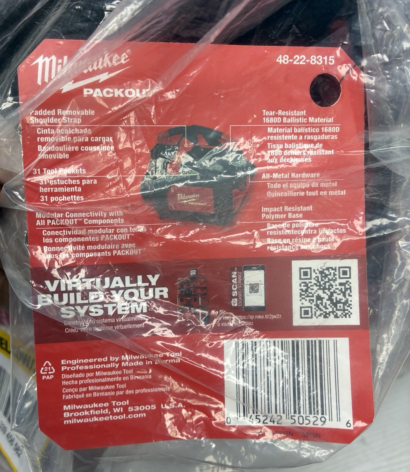Milwaukee 48-22-8315 Packout, 15″, Storage Tote
