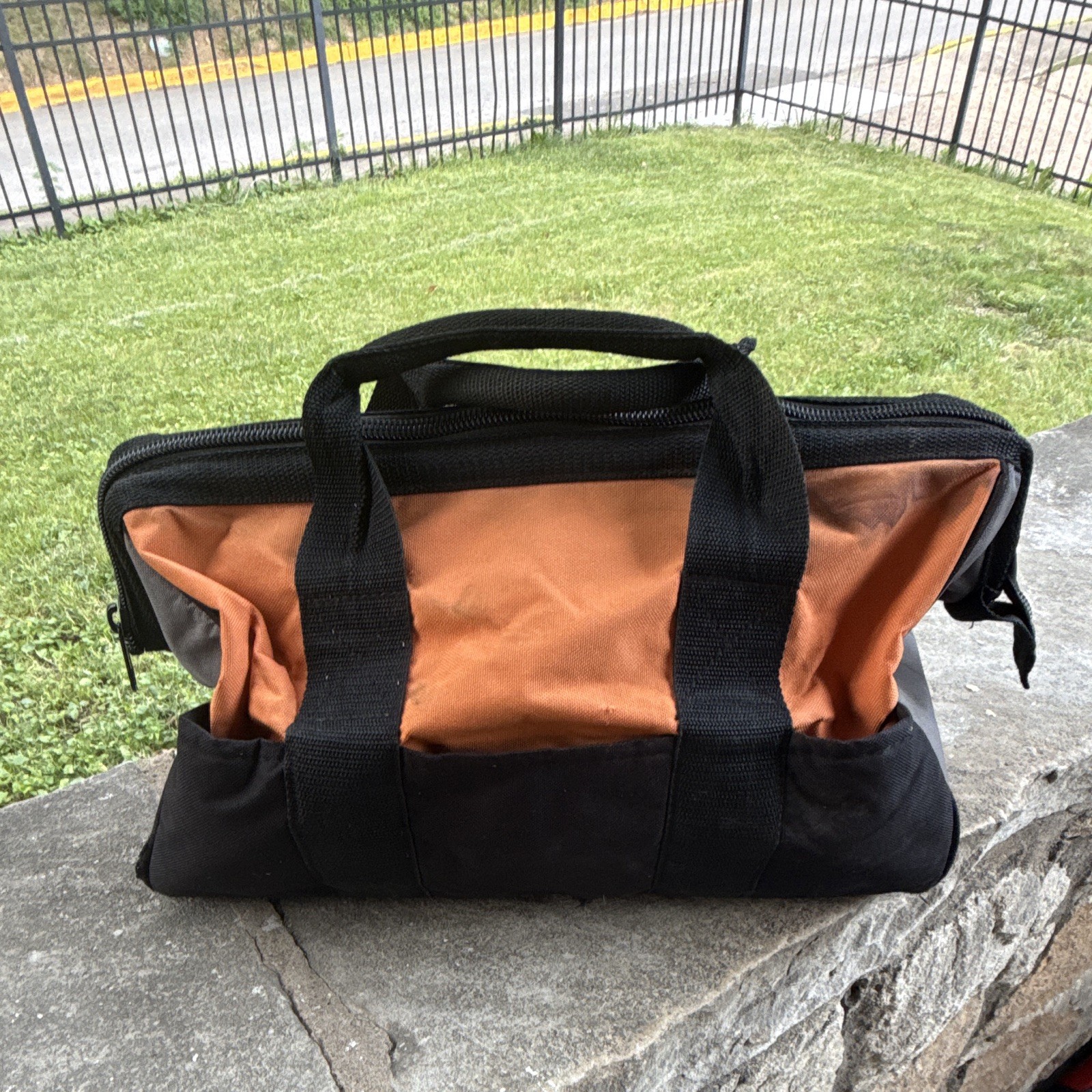 RIDGID Zippered Tool Bag Carry Tote w/ Handles Black Orange 1 Item 1pc