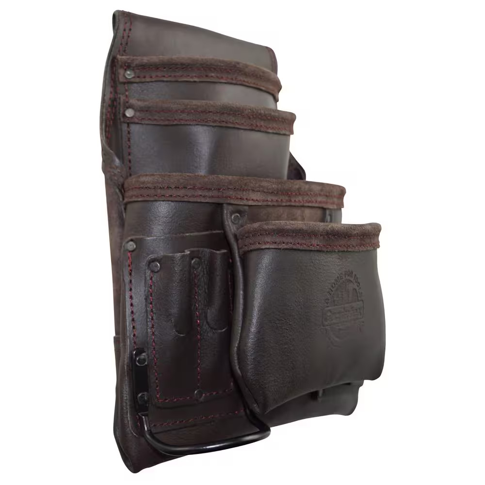 10-Pocket Oil Tanned Leather Nail and Tool Pouch Free Shipping New